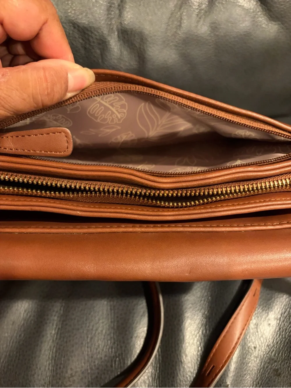 TwelveLittle Brown Leather Crossbody Bag